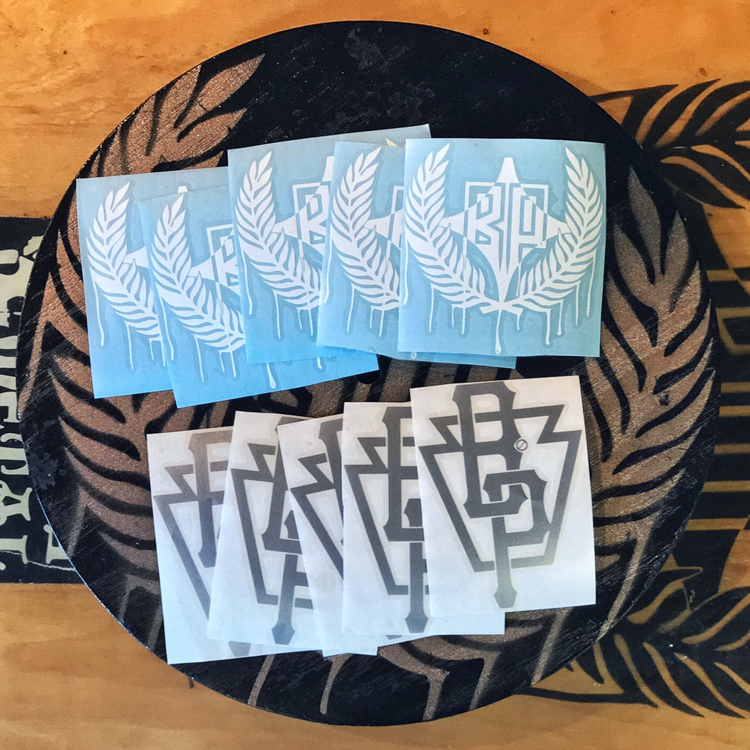 Backpage Press stencil stickers